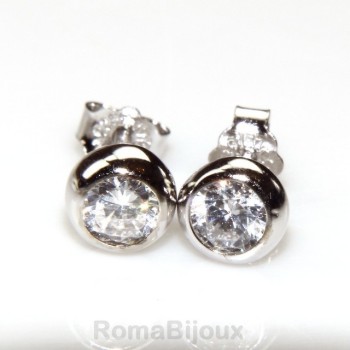 NSA|Silver 925 : earrings woman man onion 4 mm cubic zirconia