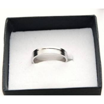 NSA|Argento 925 : Anello fede fedina diamantata massiccia 4 mm rigata tutte le misure