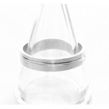 NSA|Argento 925 : Anello fede fedina diamantata massiccia 4 mm rigata tutte le misure