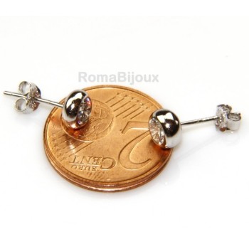 NSA|Silver 925 : earrings woman man onion 4 mm cubic zirconia