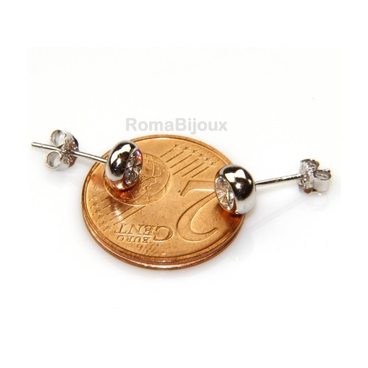 NSA|Silver 925 : earrings woman man onion 4 mm cubic zirconia