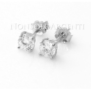 NSA|Argento 925 rodiato : orecchini uomo/donna punto luce perno e griffe zircone bianco da 4 o 5 o 6 mm