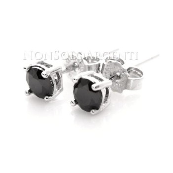 NSA|925 silver black light point earrings with 4 or 5 mm zircon