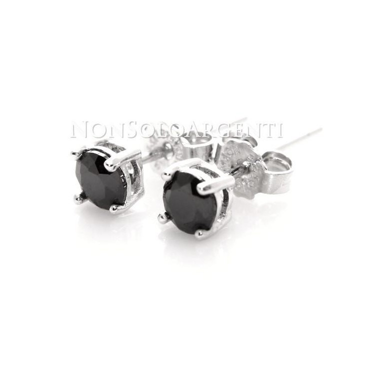 NSA|925 silver black light point earrings with 4 or 5 mm zircon