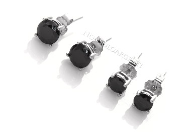 NSA|925 silver black light point earrings with 4 or 5 mm zircon