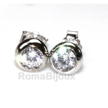 NSA|Silver 925 : earrings woman man onion 4 mm cubic zirconia