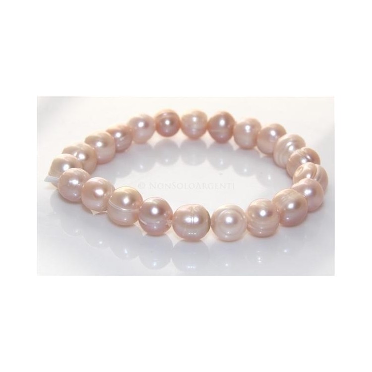 NSA|Bracciale Elastico etnico perle naturali rosate 17