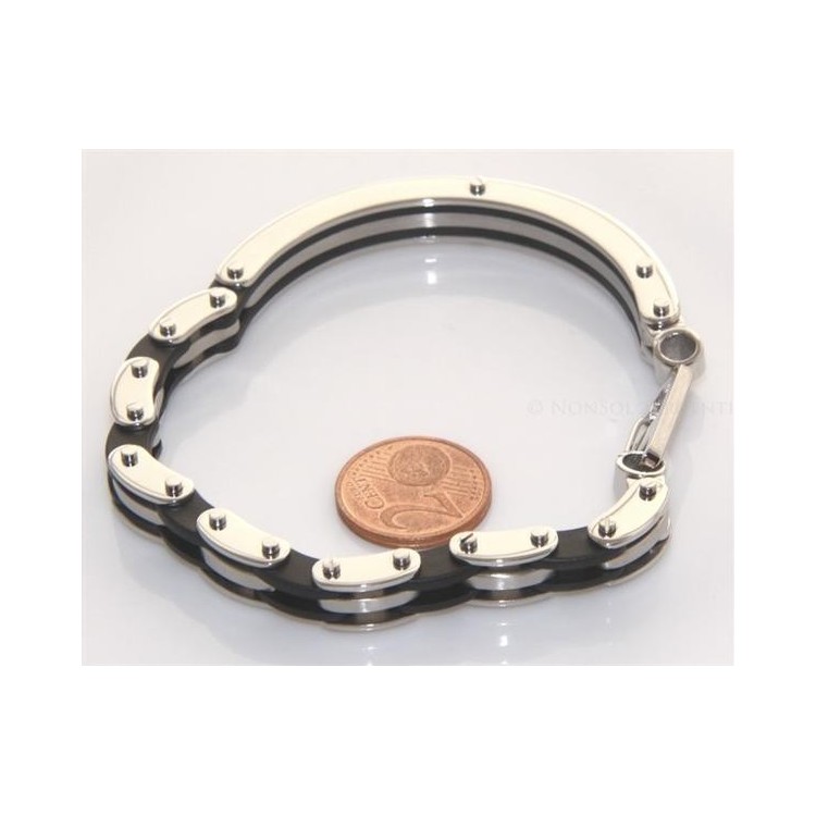 NSA|Acciaio inossidabile : Bracciale Uomo mezza manetta modulare bullonato 19