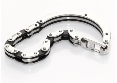 NSA|Acciaio inossidabile : Bracciale Uomo mezza manetta modulare bullonato 19