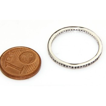 NSA|Argento 925 Rodiato : Eternity fedina uomo donna tutto giro zirconi microsetting nero da 0,5 mm taglio brillante