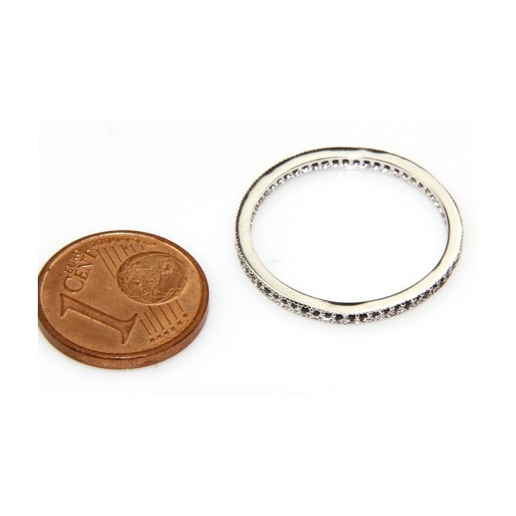 NSA|silver : Eternity record man woman all around zircons microsetting black 0.5mm brilliant cut