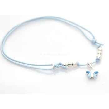 NSA|bracciale cavigliera bomboniera Argento 925 bambino bambina battesimo o mamma farfalla orsetto