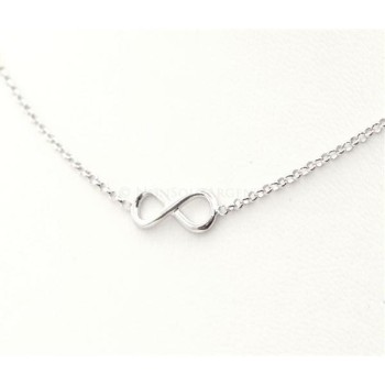 NSA|Argento 925 : Collana rolo' con centrale simbolo dell'infinito. Lunga 40/45  cm per uomo o donna