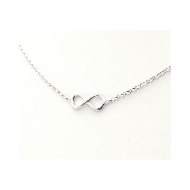NSA|Argento 925 : Collana rolo' con centrale simbolo dell'infinito. Lunga 40/45  cm per uomo o donna