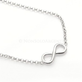 NSA|Argento 925 : Collana rolo' con centrale simbolo dell'infinito. Lunga 40/45  cm per uomo o donna