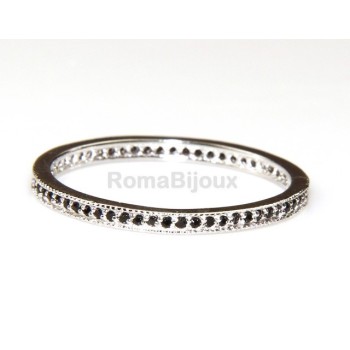 NSA|silver : Eternity record man woman all around zircons microsetting black 0.5mm brilliant cut