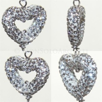 NSA|925 silver heart bracelet paved with zircons front and back for women