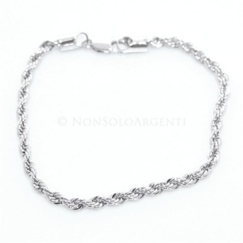 NSA|Bigiotteria : Collana Girocollo o bracciale rope cavetto intrecciato Uomo o donna ottone Laminato ORO 750 18kt