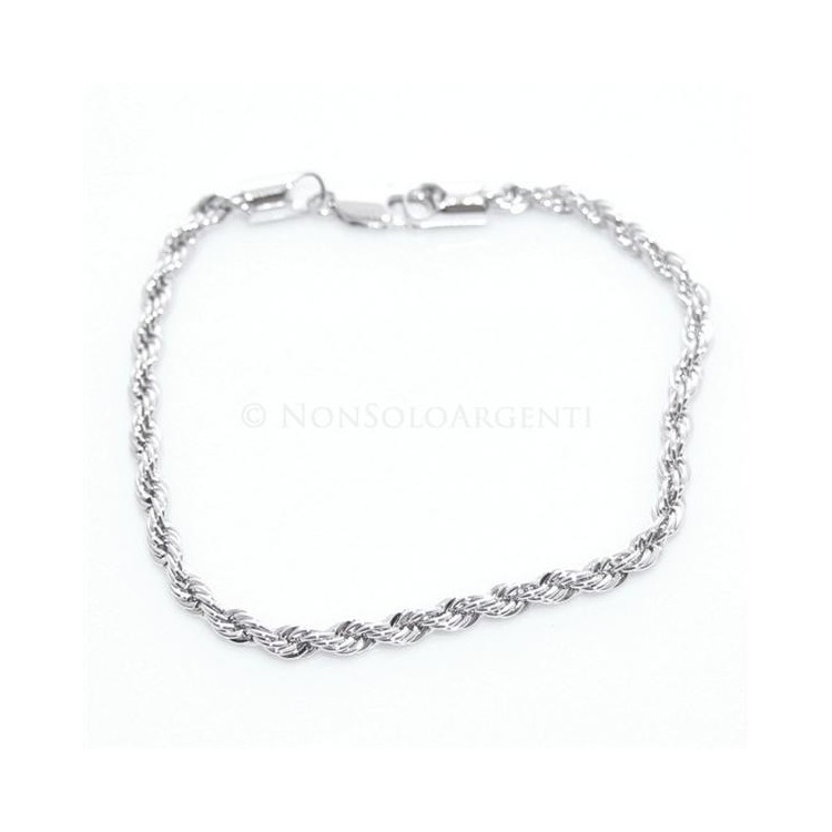NSA|Bigiotteria : Collana Girocollo o bracciale rope cavetto intrecciato Uomo o donna ottone Laminato ORO 750 18kt