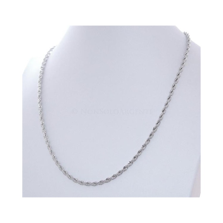 NSA|Bigiotteria : Collana Girocollo o bracciale rope cavetto intrecciato Uomo o donna ottone Laminato ORO 750 18kt