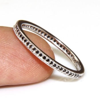 NSA|silver : Eternity record man woman all around zircons microsetting black 0.5mm brilliant cut