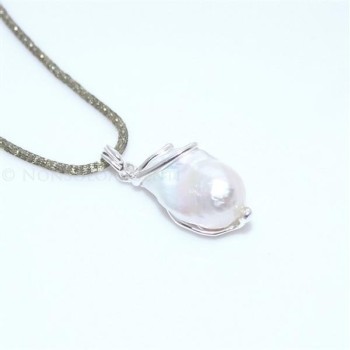 NSA|Esclusivo Ciondolo donna linea Amalfi in argento 925 ed enorme perla barocca naturale a goccia