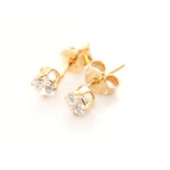 NSA|Orecchini Argento 925 ITALIANO uomo o donna con punto luce Zircone bianco galvanica oro