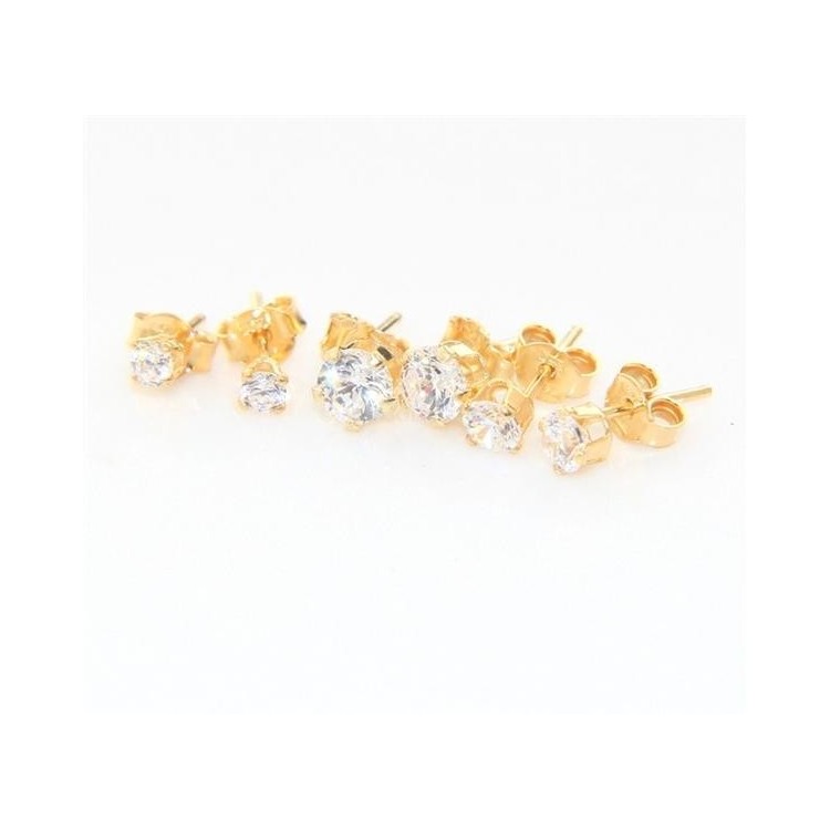 NSA|Orecchini Argento 925 ITALIANO uomo o donna con punto luce Zircone bianco galvanica oro