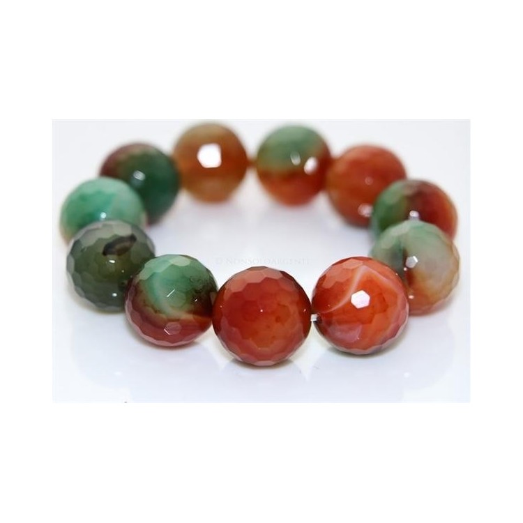 NSA|elastic green orange Brazilian agate large stones bracelet for woman