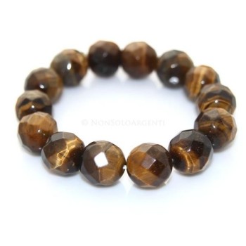 NSA|Bracciale Elastico etnico perle sfaccettate occhio di tigre