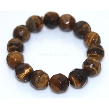 NSA|Bracciale Elastico etnico perle sfaccettate occhio di tigre