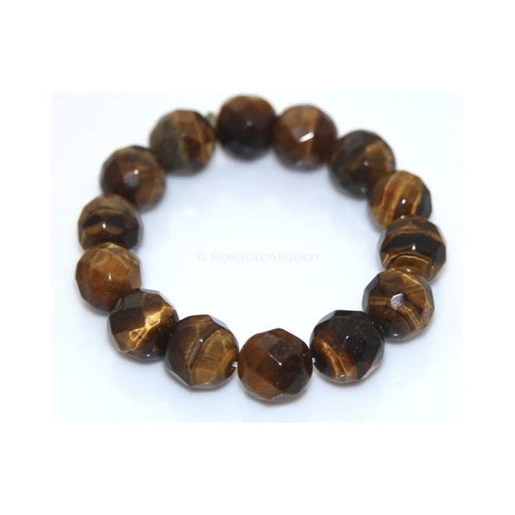 NSA|Bracciale Elastico etnico perle sfaccettate occhio di tigre
