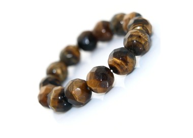 NSA|Ethnic bracelet with faceted tiger eye pearls 13,5mm