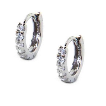 NSA|silver 925 : earrings woman man anelle small hoop 12.5 mm zirconia  whites