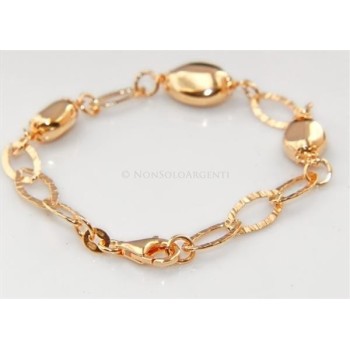 NSA|Argento 925 : Bracciale donna diamantato confetti rod oro giallo