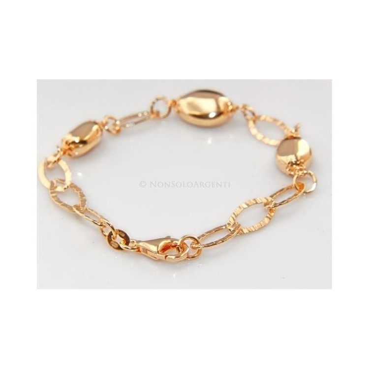 NSA|Argento 925 : Bracciale donna diamantato confetti rod oro giallo
