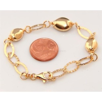 NSA|Argento 925 : Bracciale donna diamantato confetti rod oro giallo