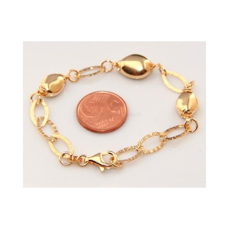 NSA|Argento 925 : Bracciale donna diamantato confetti rod oro giallo