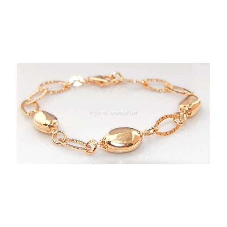 NSA|Argento 925 : Bracciale donna diamantato confetti rod oro giallo