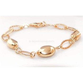 NSA|Argento 925 : Bracciale donna diamantato confetti rod oro giallo