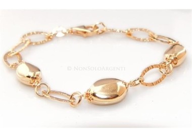 NSA|Argento 925 : Bracciale donna diamantato confetti rod oro giallo
