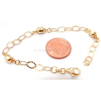 NSA|Argento 925 : Bracciale donna diamantato candies rod oro giallo