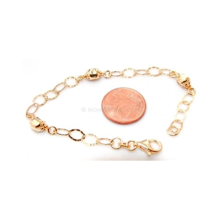 NSA|Argento 925 : Bracciale donna diamantato candies rod oro giallo