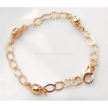 NSA|Argento 925 : Bracciale donna diamantato candies rod oro giallo