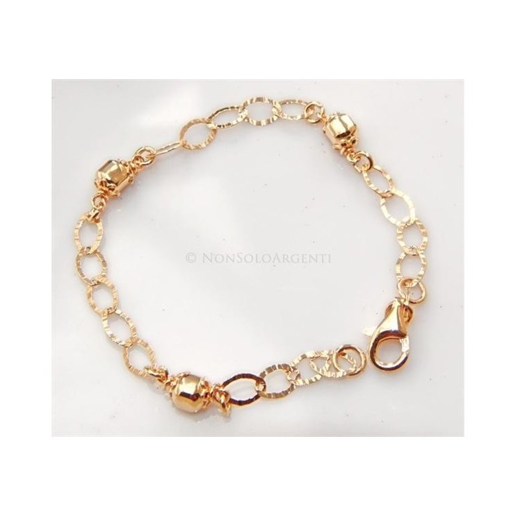 NSA|Argento 925 : Bracciale donna diamantato candies rod oro giallo