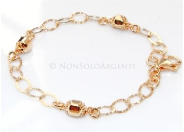 NSA|Argento 925 : Bracciale donna diamantato candies rod oro giallo