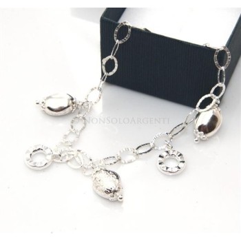 NSA|Argento 925 : Bracciale donna diamantato confetti  e charme