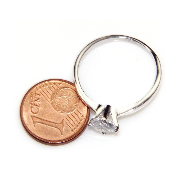 NSA|silver 925 Rhodium: Solitaire with zircon 5.5mm brilliant cut