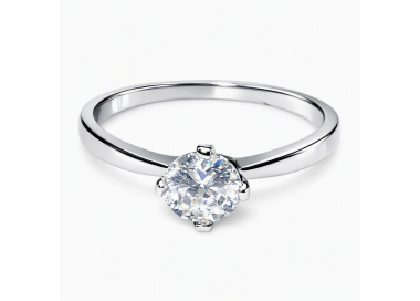 NSA|silver 925 Rhodium: Solitaire with zircon 5.5mm brilliant cut