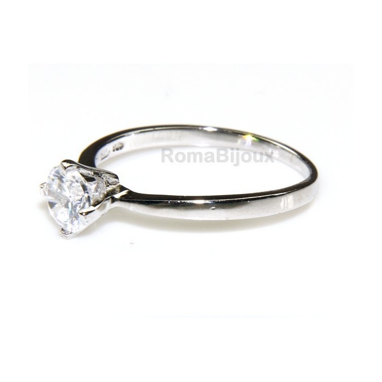 NSA|silver 925 Rhodium: Solitaire with zircon 5.5mm brilliant cut